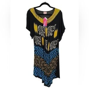 NWT Nisha  Creations Indian Sheer Dress Black Ladies OS